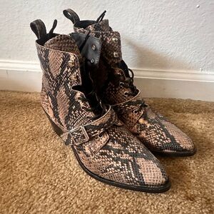 All saints leather animal print boots